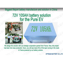 72V 105ah LiFePO4 Battery Pack for E-Car, EV, Hev